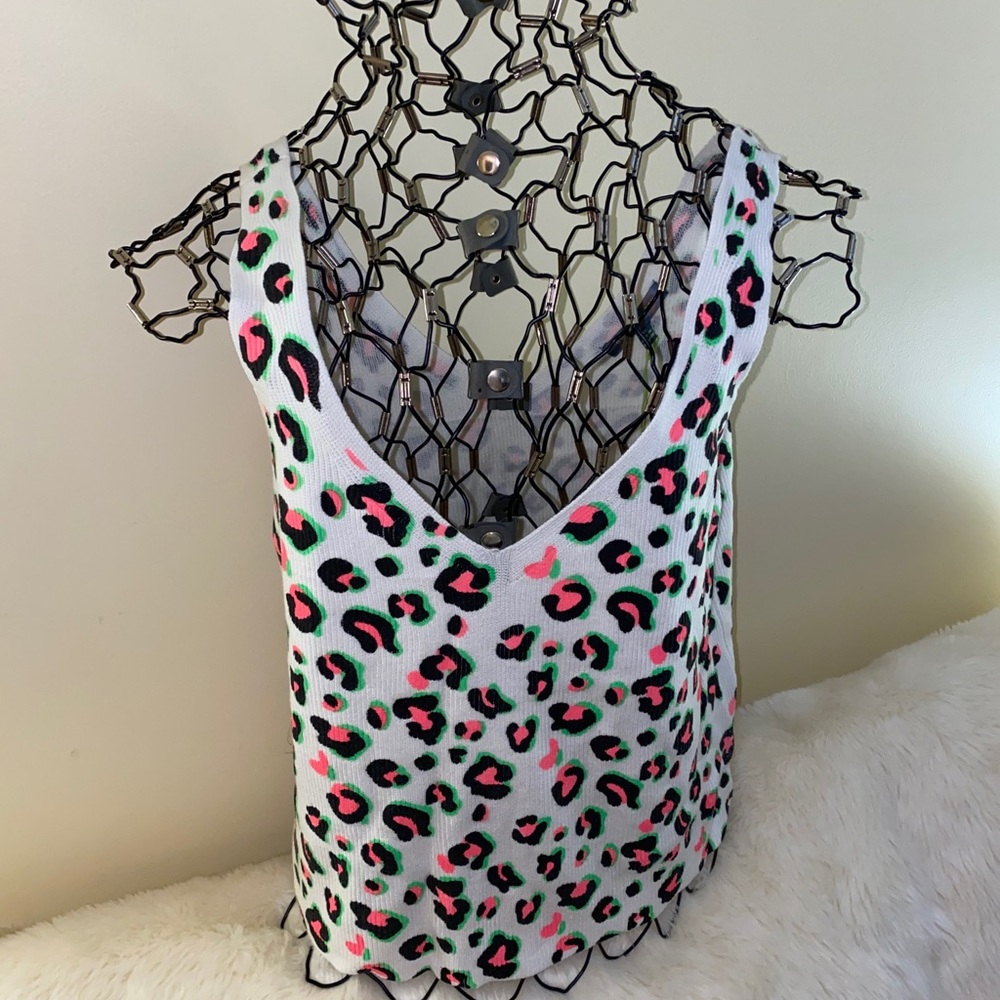 Good Luck Gem Double V-neck Ribbed Sweater Tank Top Size XL - Picture 4 of 6